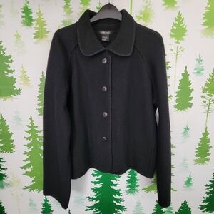 Willi Smith Collared Wool  Sweater Jacket.